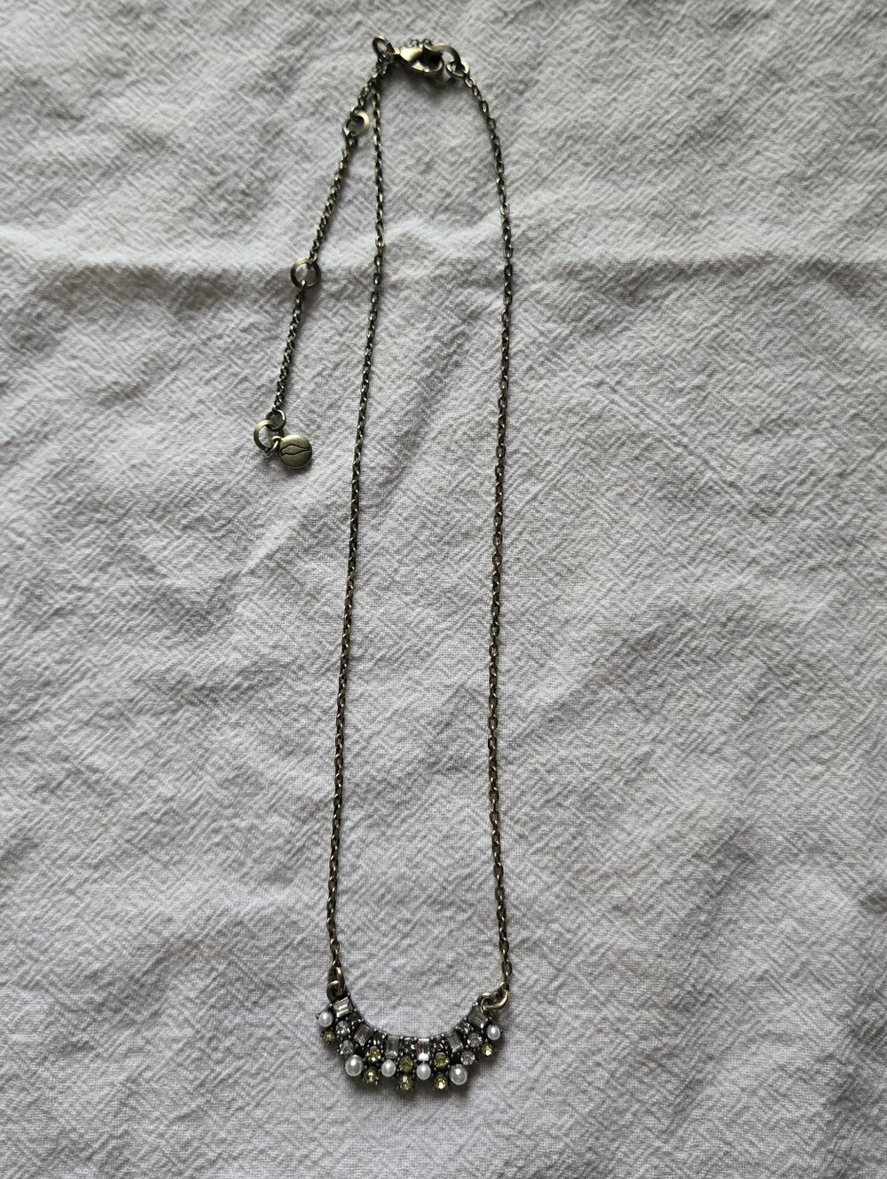 Chloe + Isabel Rhinestone & Faux Pearl Statement Pendant Necklace Coquette